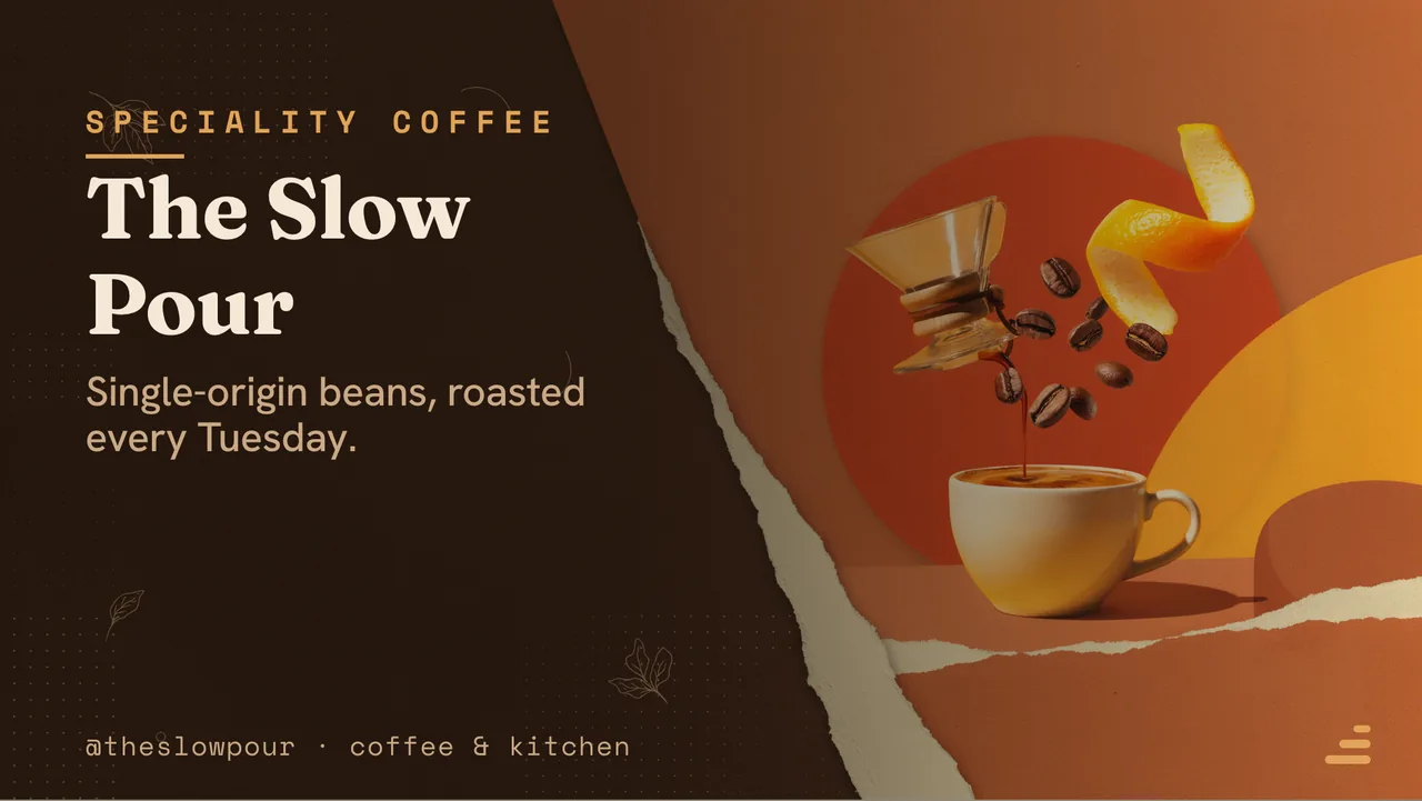 Cafe coffee menu board · Landscape digital signage template preview