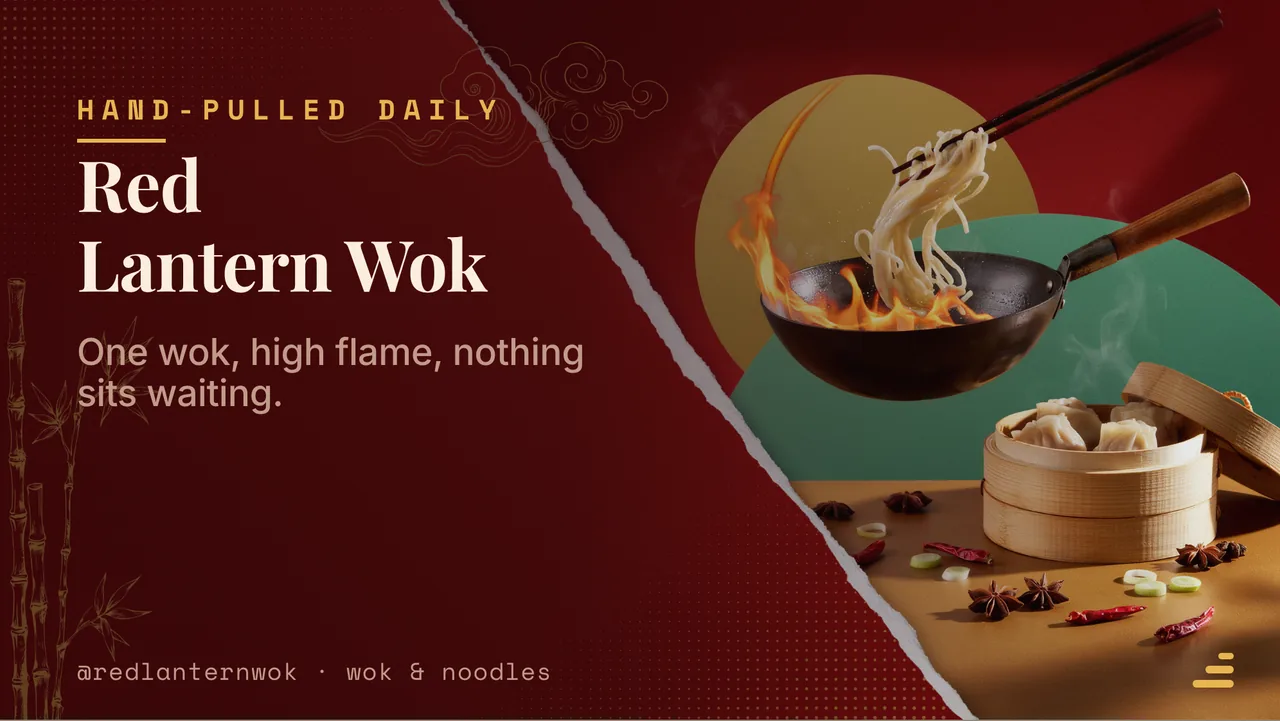 Wok and noodle house menu board · Landscape digital signage template preview