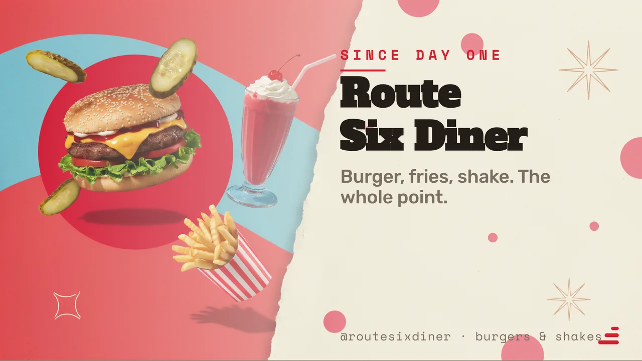Diner burger combo meal board · Landscape digital signage template preview