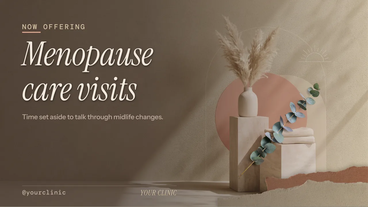 Women's health clinic new service slideshow · Landscape digital signage template preview